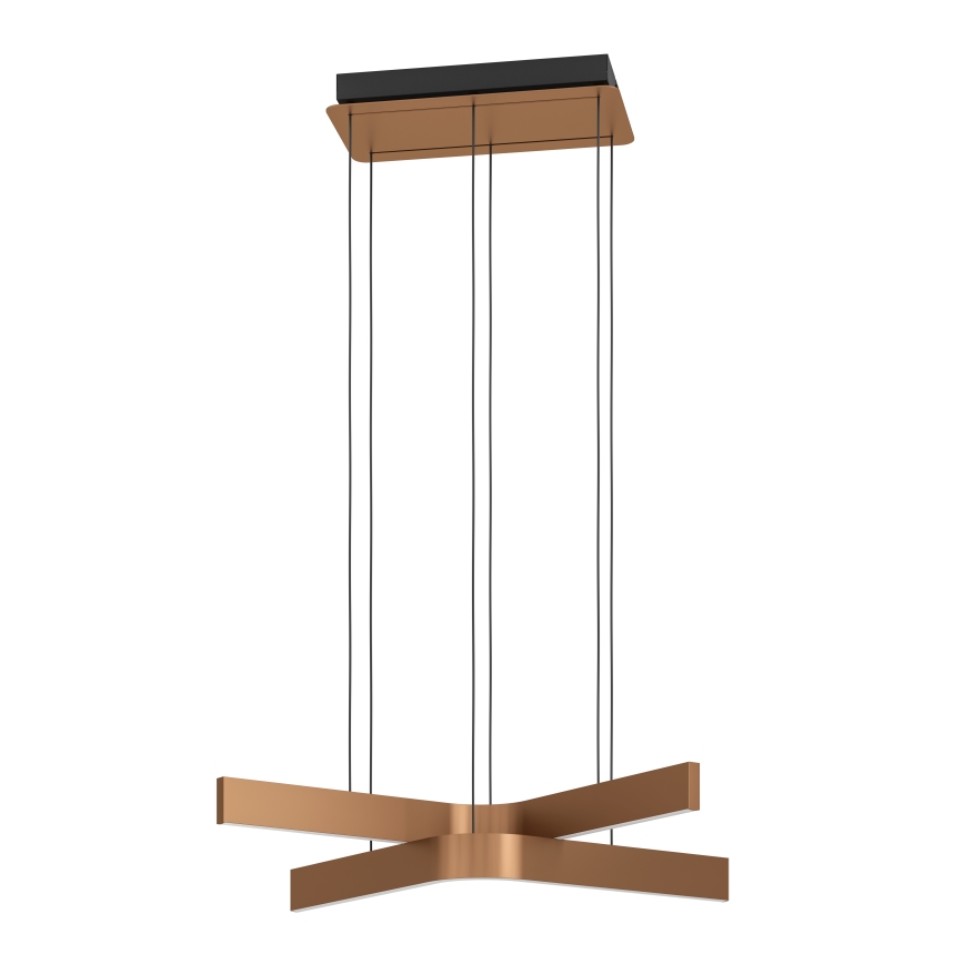 Eglo - Lámpara colgante LED RGBW regulable con cable 2xLED/18W/230V cobre/negro