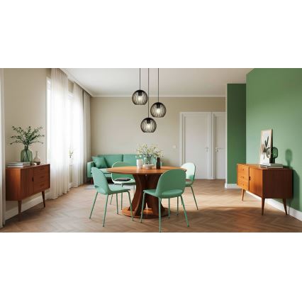 Eglo - Lámpara colgante con cable 3xE27/60W/230V negra