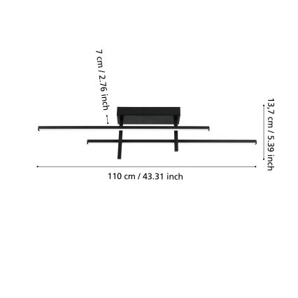 Eglo - Lámpara de techo LED/20W/230V negra
