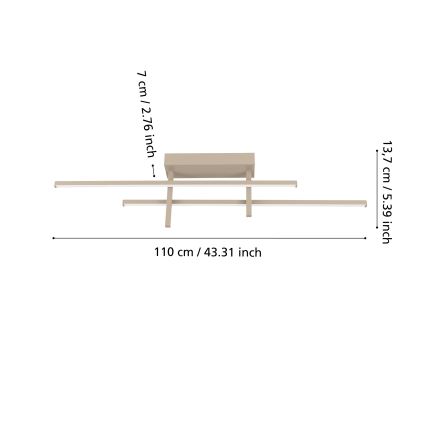 Eglo - Plafón LED/20W/230V beige