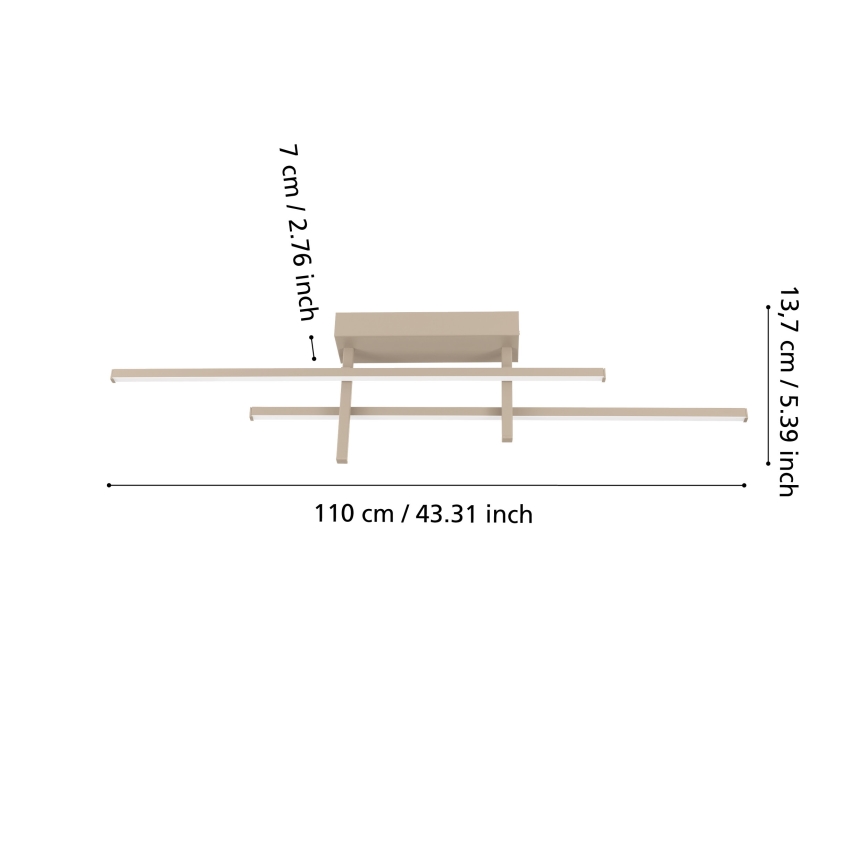 Eglo - Plafón LED/20W/230V beige