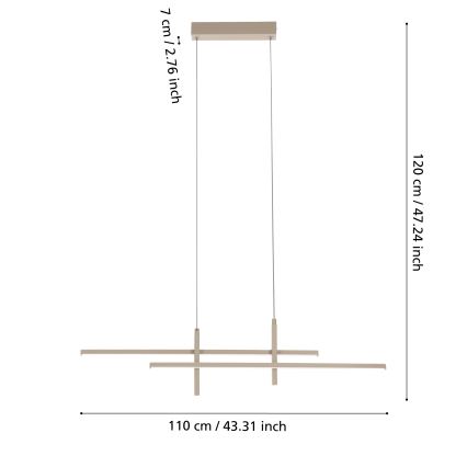 Eglo - Lámpara colgante LED con cable LED/20W/230V beige