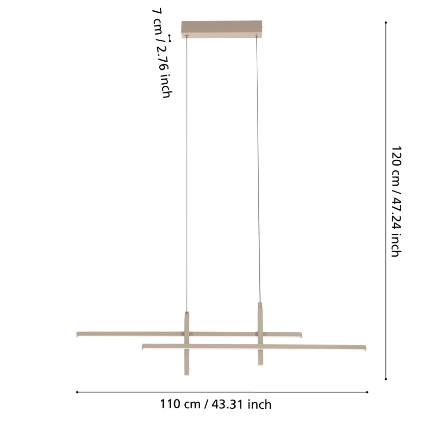 Eglo - Lámpara colgante LED con cable LED/20W/230V beige