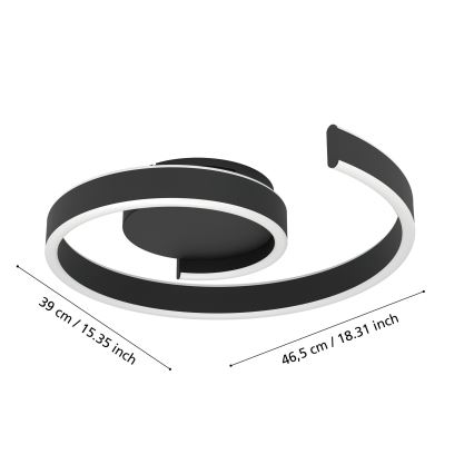 Eglo - Lámpara de techo LED RGBW regulable LED/37W/230V 3000-6500K negra