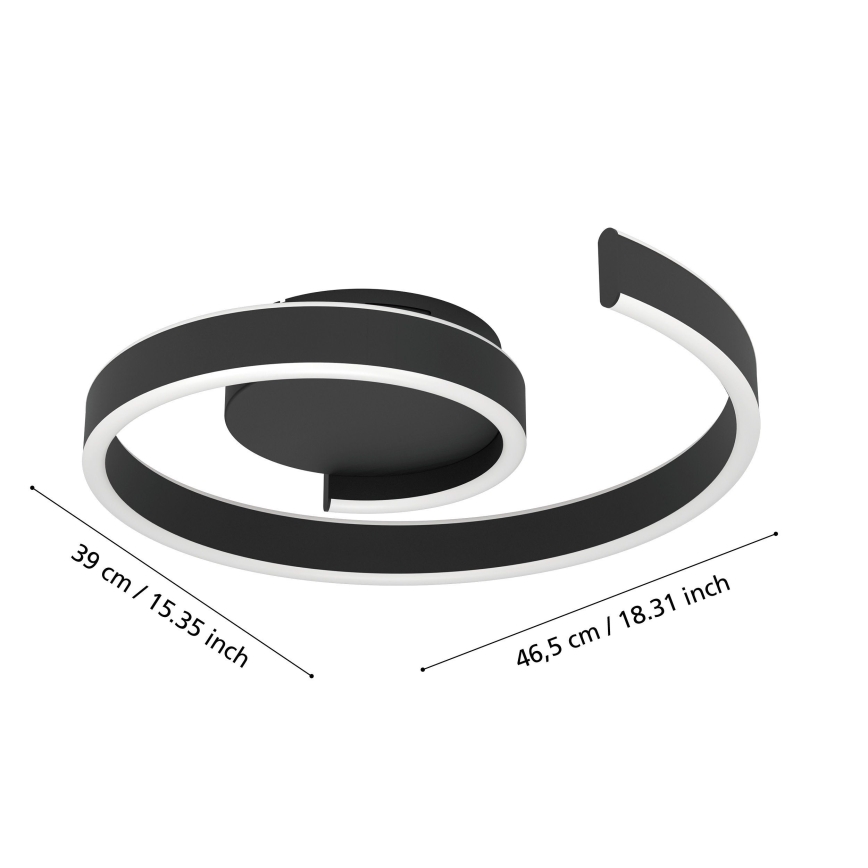 Eglo - Lámpara de techo LED RGBW regulable LED/37W/230V 3000-6500K negra