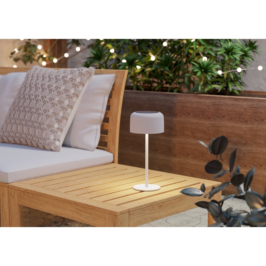 Eglo - Lámpara de mesa LED solar recargable táctil LED/2,8W/3,7V 1800 mAh IP44 blanca