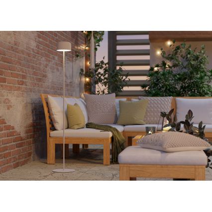 Eglo - Lámpara de pie LED solar recargable con control táctil LED/2,8W/3,7V 1800 mAh IP44 blanco