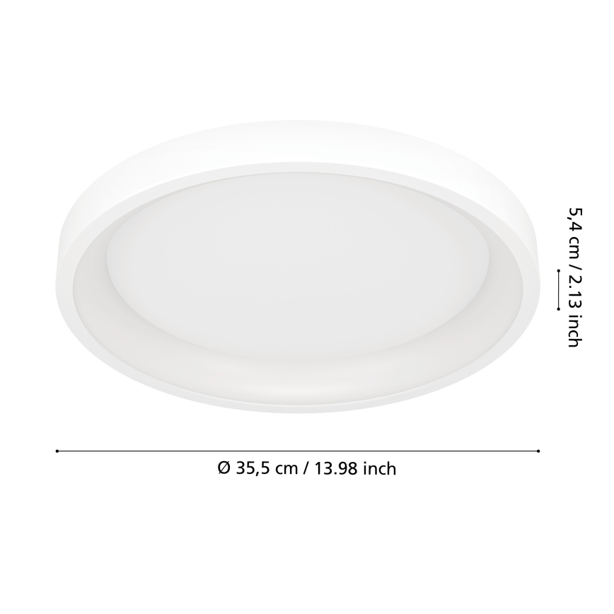 Eglo - LED RGBW Luminaria de techo regulable LED/19,6W/230V 2700-6500K Ø 35 cm blanca