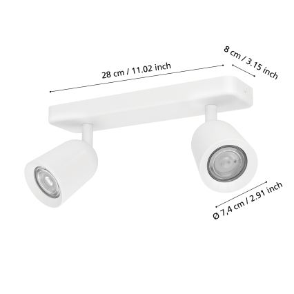 Eglo - Foco 2xGU10/10W/230V blanco