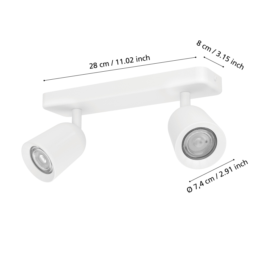 Eglo - Foco 2xGU10/10W/230V blanco