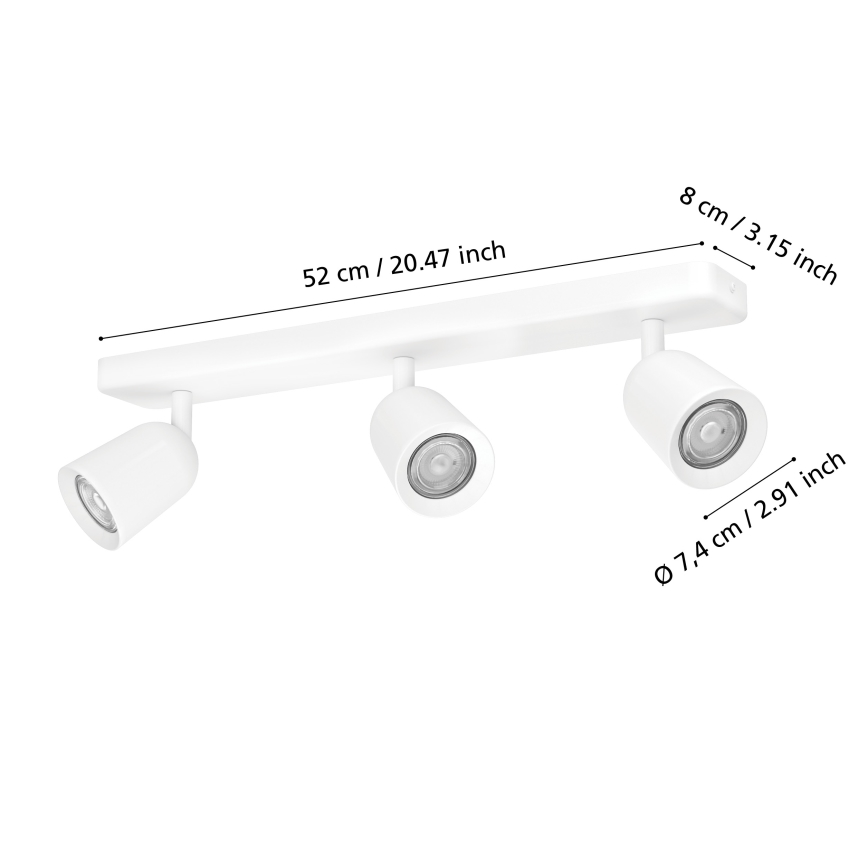 Eglo - Lámpara de techo 3xGU10/10W/230V blanco