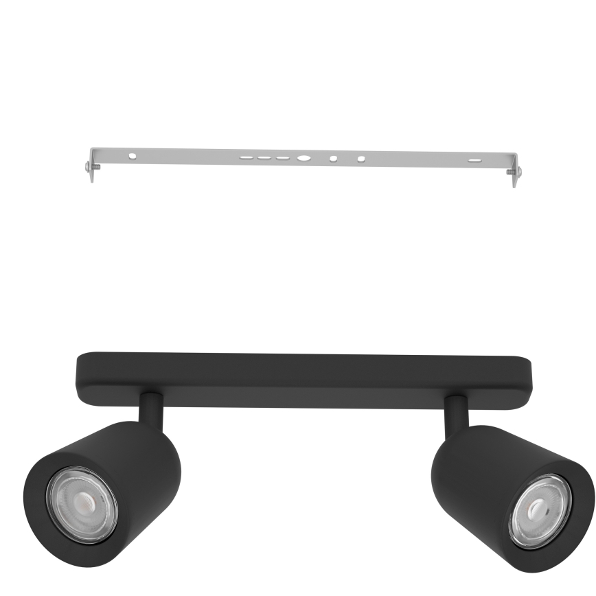 Eglo - Luminaria de focos 2xGU10/10W/230V negra