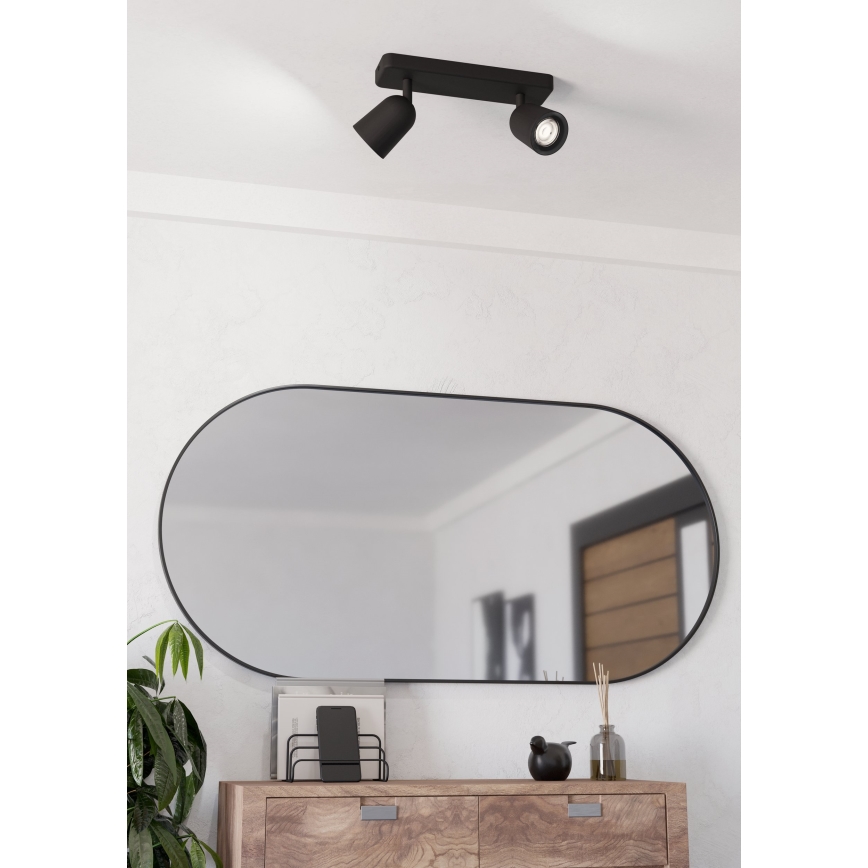 Eglo - Luminaria de focos 2xGU10/10W/230V negra