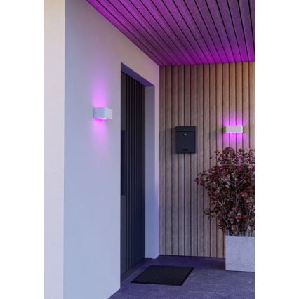 Eglo - Aplique de pared exterior LED RGBW regulable LED/10W/230V 2700-6500K IP55 blanco