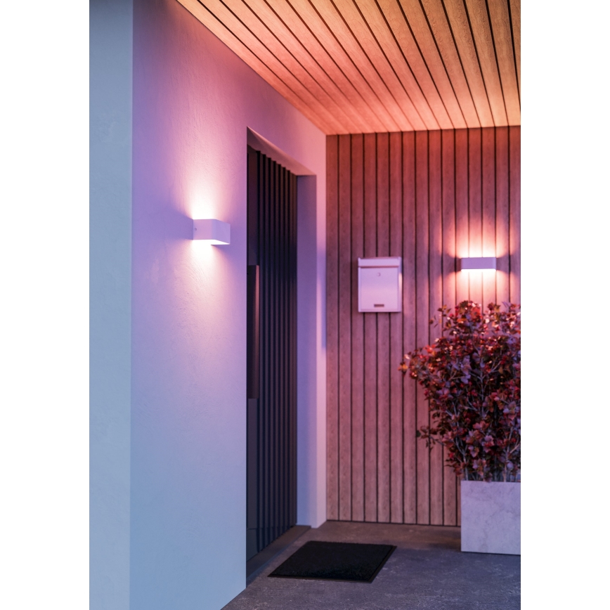 Eglo - Aplique de pared exterior regulable LED RGBW LED/10W/230V 2700-6500K IP55 blanco