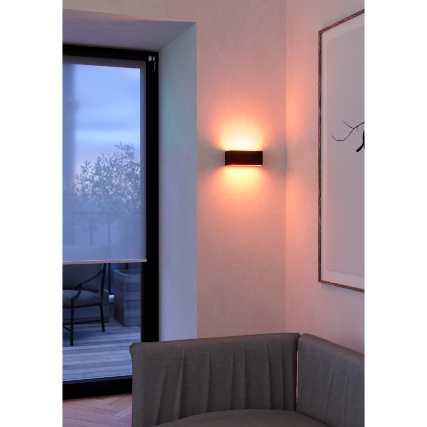 Eglo - LED RGBW Aplique de pared exterior regulable LED/10W/230V 2700-6500K IP55 negro