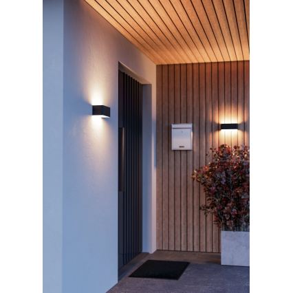 Eglo - LED RGBW Aplique de pared exterior regulable LED/10W/230V 2700-6500K IP55 negro