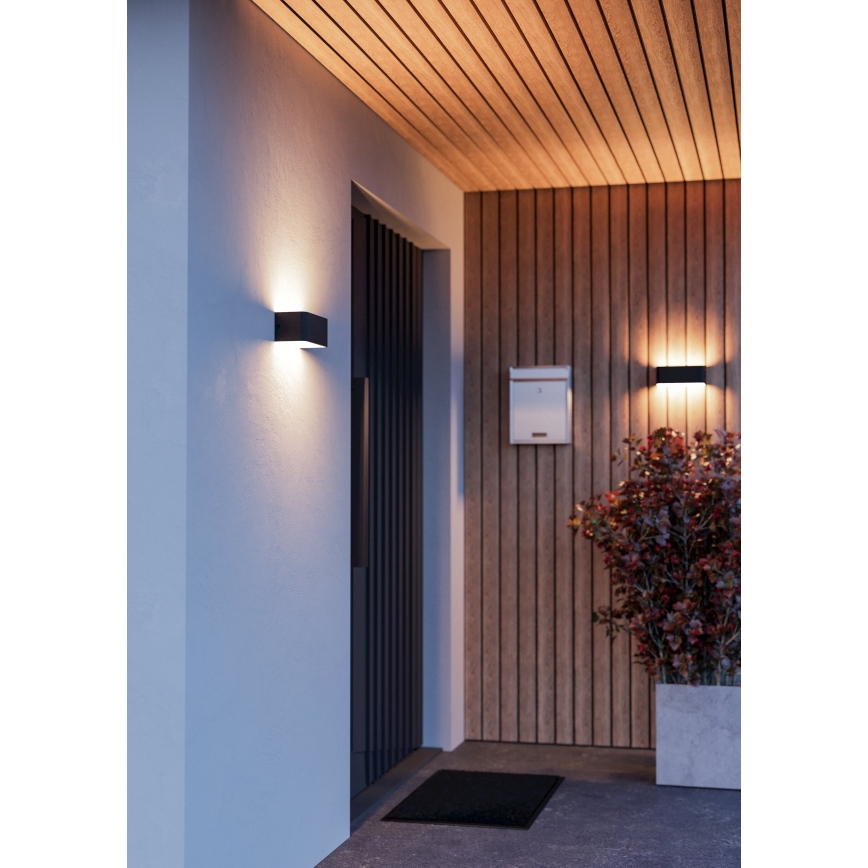 Eglo - LED RGBW Aplique de pared exterior regulable LED/10W/230V 2700-6500K IP55 negro