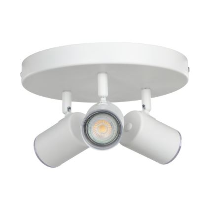 Eglo - Lámpara empotrable para baño 3x GU10/5W/230V, Ø 25 cm, IP44, blanca