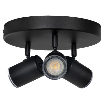 Eglo - Foco de baño 3xGU10/5W/230V IP44 negro