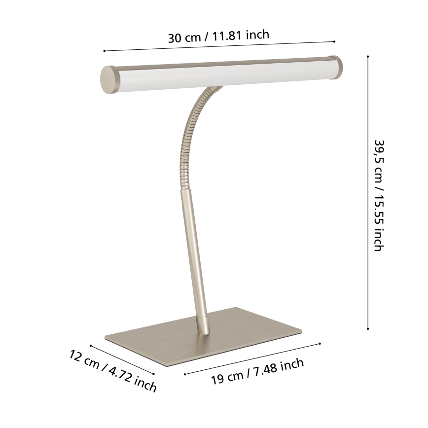 Eglo - Lámpara de sobremesa táctil LED regulable/5W/230V 2700/4000/6500K cromo mate