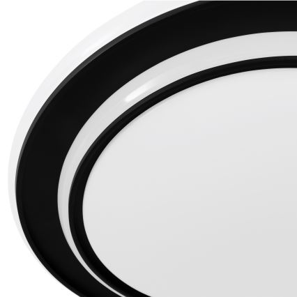 Eglo - Lámpara de techo LED, 24W/230V, Ø 40 cm, negra