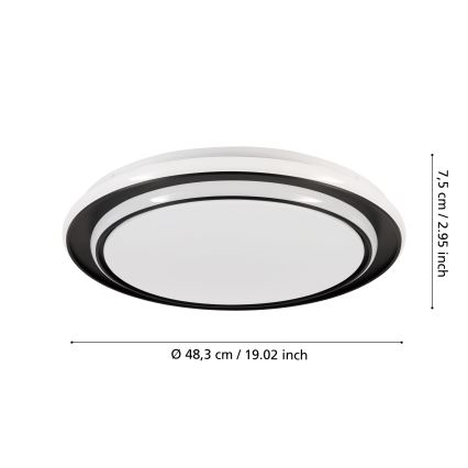 Eglo - Lámpara de techo LED/36W/230V Ø 49 cm negra
