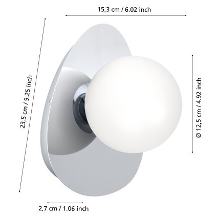 Eglo - Aplique de pared LED para baño 1xG9/4,2W/230V IP44 cromo brillante