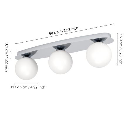 Eglo - Lámpara de techo LED para baño 3xG9/4,2W/230V IP44 cromo brillante