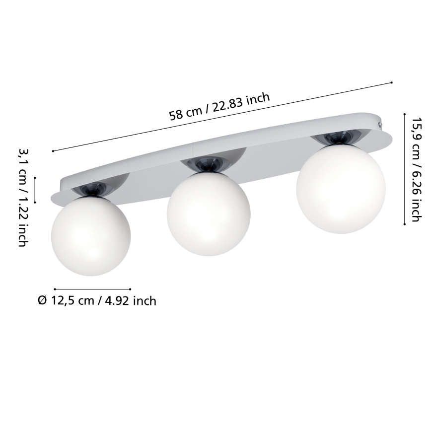 Eglo - Lámpara de techo LED para baño 3xG9/4,2W/230V IP44 cromo brillante
