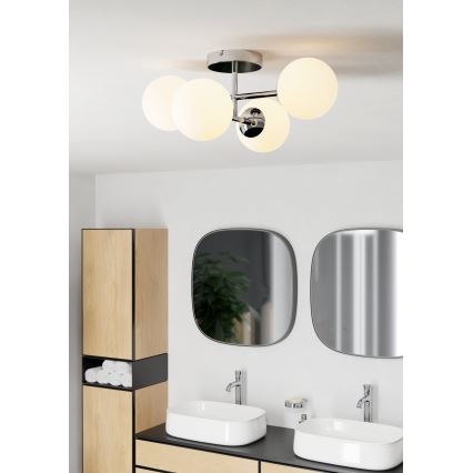 Eglo - Plafón LED de superficie para baño 4xG9/4,2W/230V IP44 cromo brillante