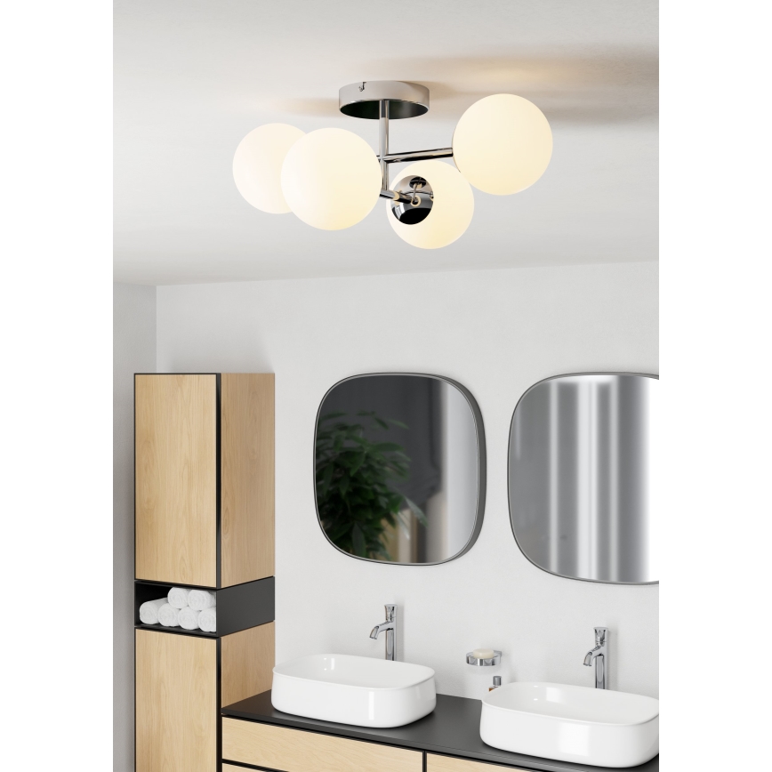 Eglo - Plafón LED de superficie para baño 4xG9/4,2W/230V IP44 cromo brillante