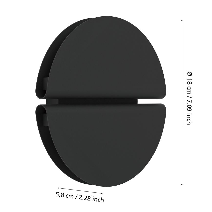 Eglo - Aplique de pared exterior LED/4,5W/230V 2700/4000/6500K IP44 negro