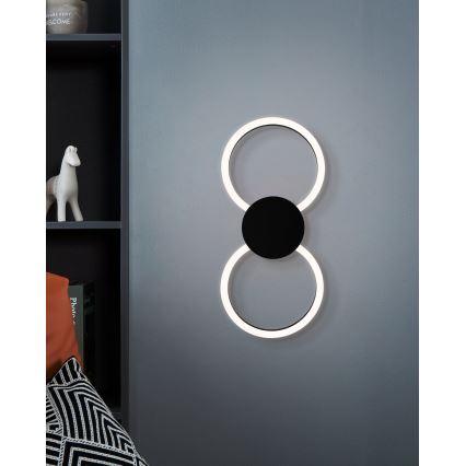 Eglo - Aplique de pared LED/20W/230V + LED/0,91W negro