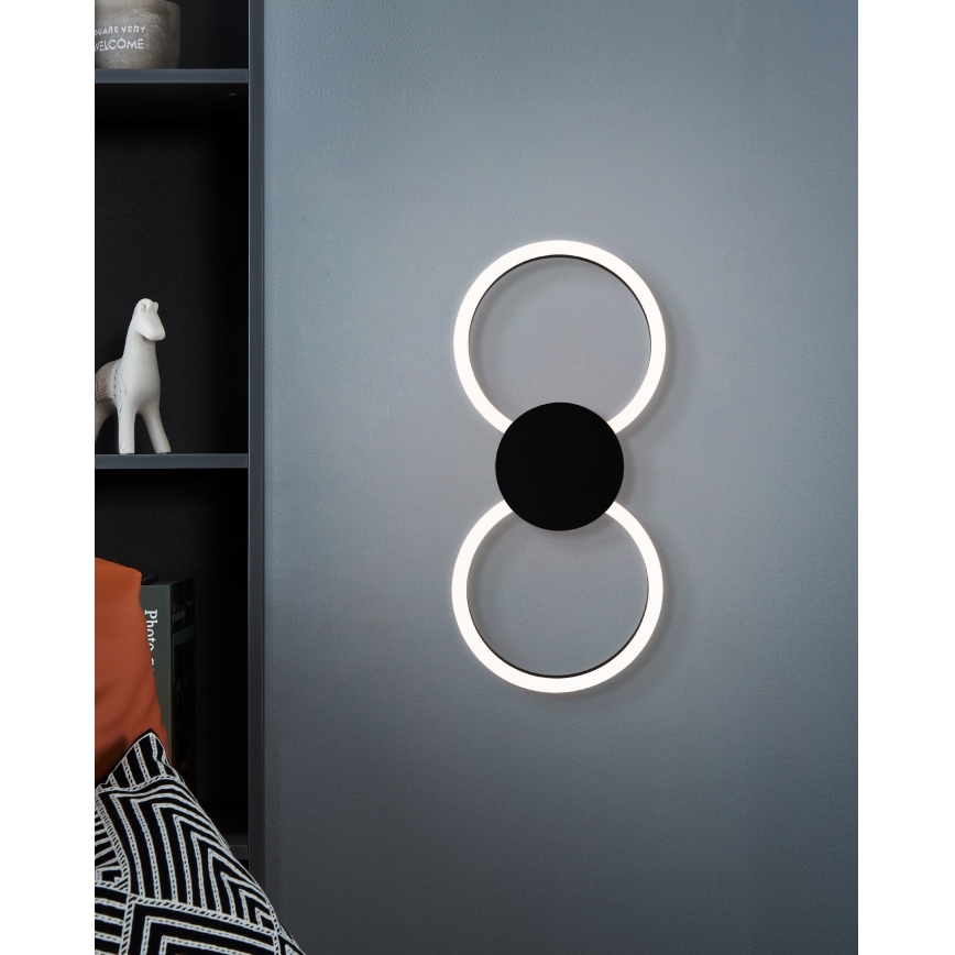 Eglo - Aplique de pared LED/20W/230V + LED/0,91W negro