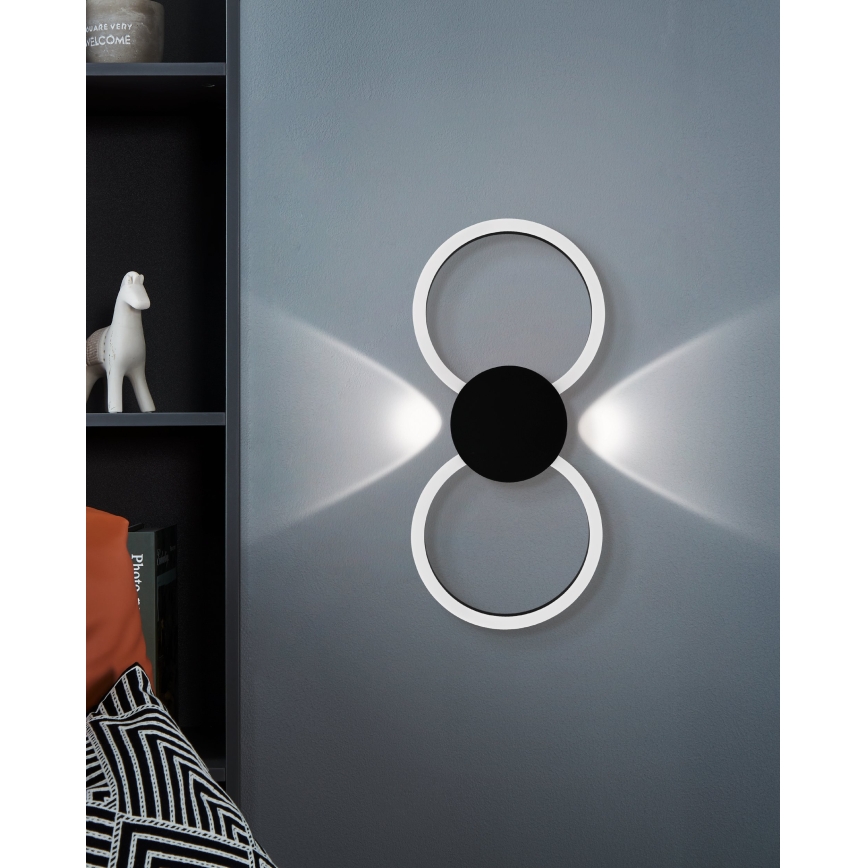 Eglo - Aplique de pared LED/20W/230V + LED/0,91W negro