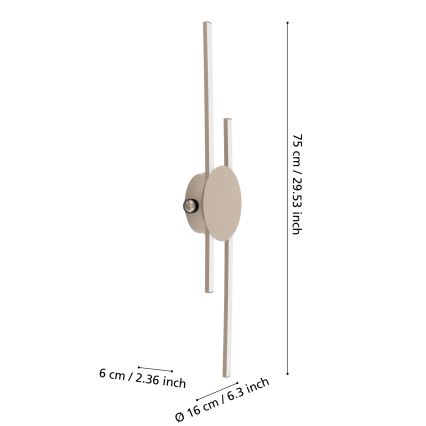 Eglo - Aplique de pared LED/20W/230V + LED/0,91W beige