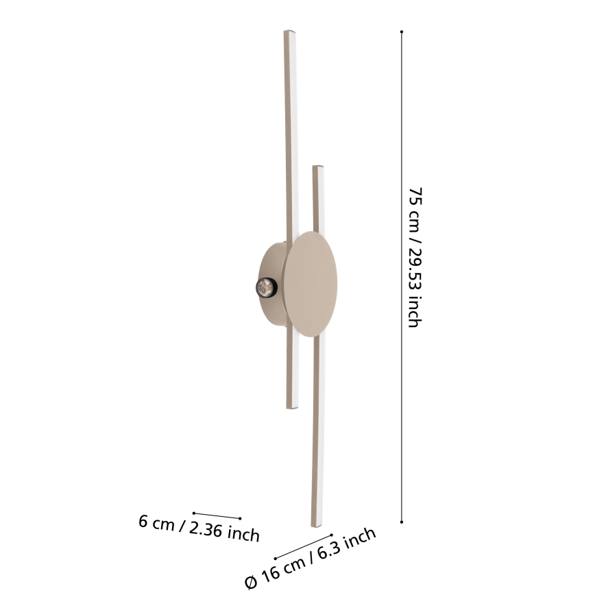 Eglo - Aplique de pared LED/20W/230V + LED/0,91W beige