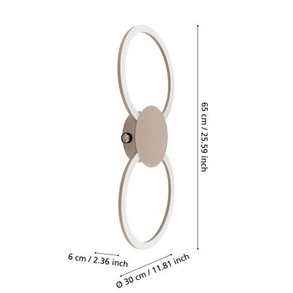 Eglo - Aplique de pared LED/20W/230V + LED/0,91W beige