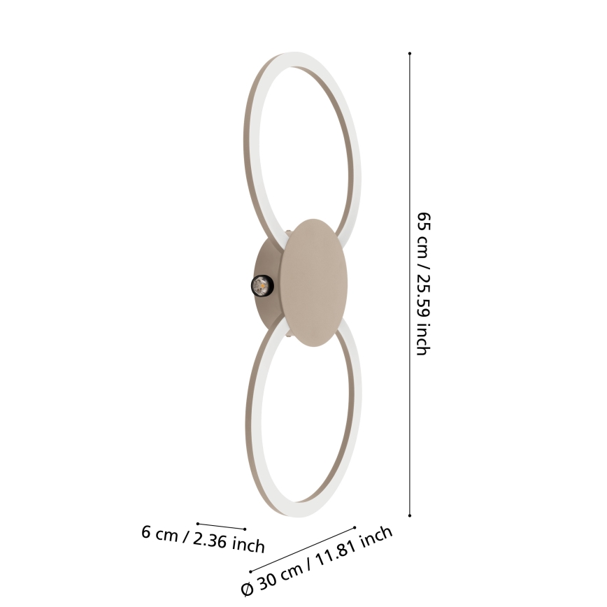 Eglo - Aplique de pared LED/20W/230V + LED/0,91W beige