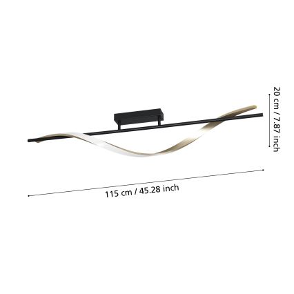 Eglo - Luminaria de techo LED/20W/230V 2700/4000/6500K negro/dorado