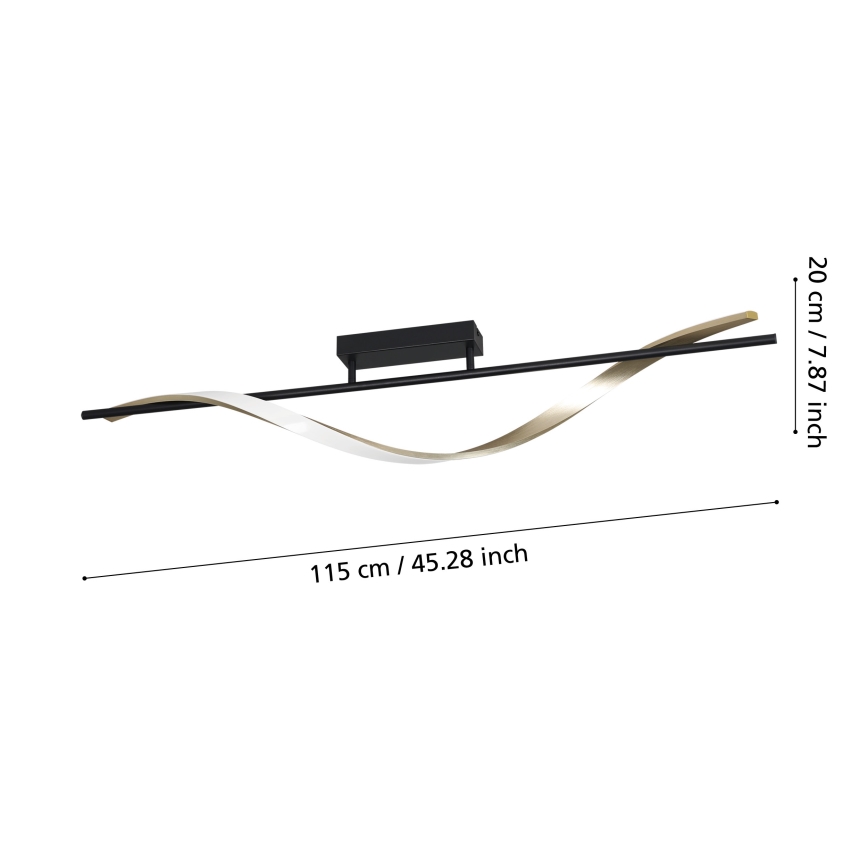 Eglo - Luminaria de techo LED/20W/230V 2700/4000/6500K negro/dorado