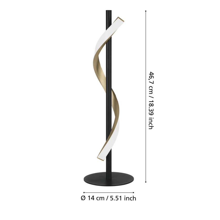 Eglo - Lámpara de mesa LED regulable LED/8,8W/230V 2700/4000/6500K negra/dorada