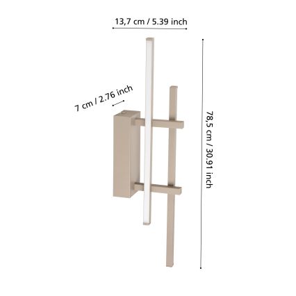Eglo - Aplique de pared LED/12W/230V beige