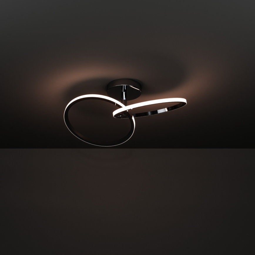 Eglo - Plafón LED 12W, 230V, 2700/4000/6500K, cromo brillante