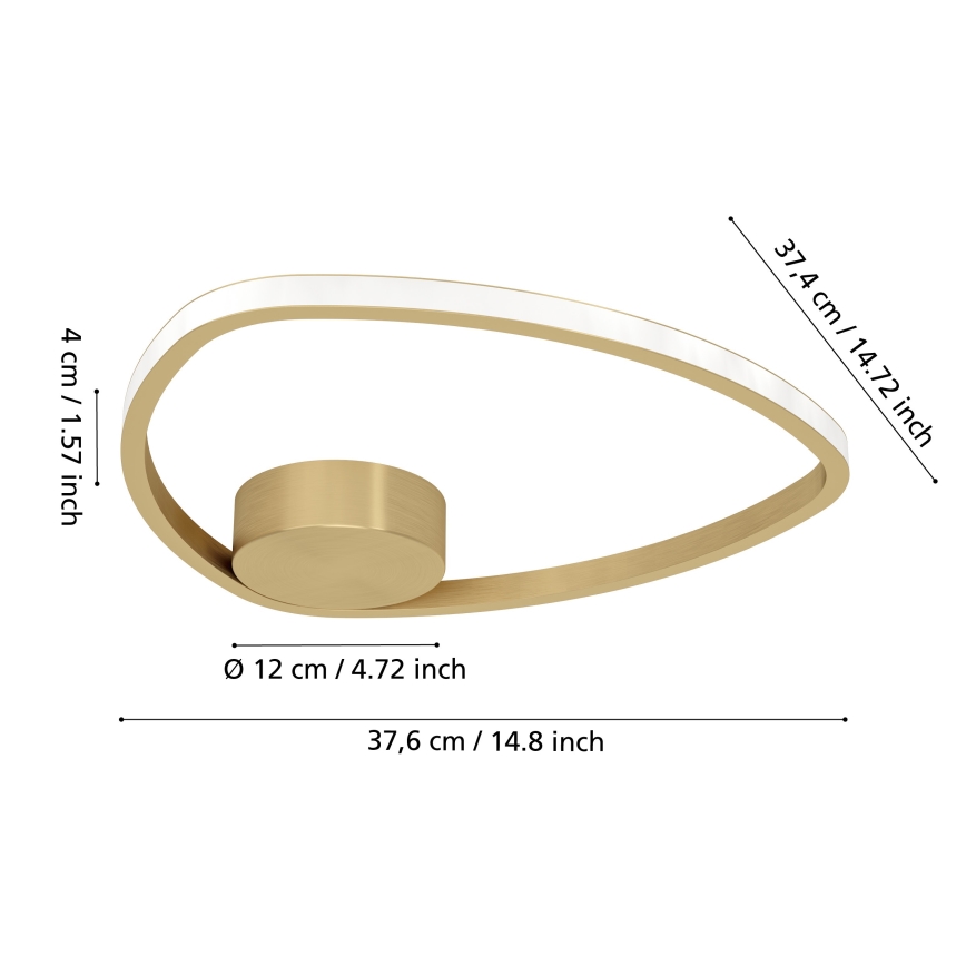 Eglo - Lámpara de techo LED/9,7W/230V Ø 37,5 cm dorada