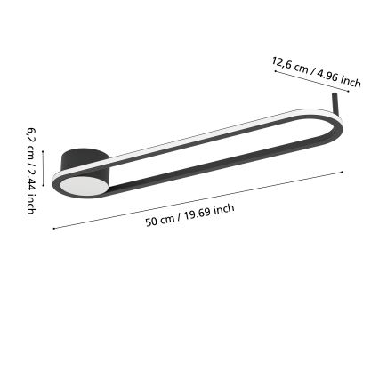 Eglo - LED Lámpara de techo LED/24W/230V 2700/4000/6500K negra