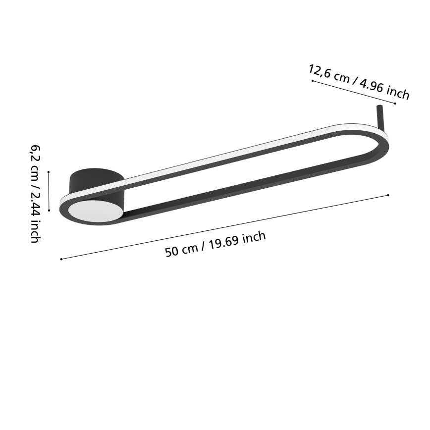 Eglo - LED Lámpara de techo LED/24W/230V 2700/4000/6500K negra