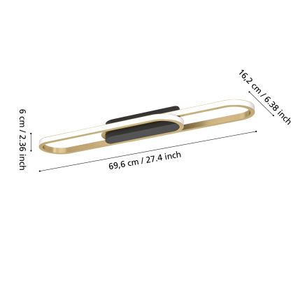 Eglo - Lámpara de techo LED/20W/230V 2700/4000/6500K dorada