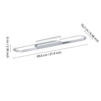 Eglo - Lámpara de techo LED/20W/230V 2700/4000/6500K cromado brillante